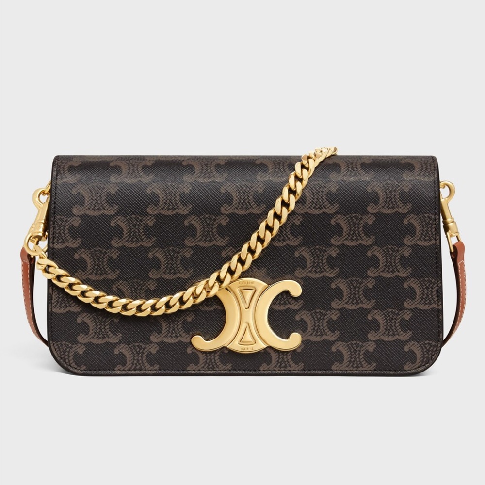Celine Black and Brown Bag with Gold Accents - Picture 7 of 10